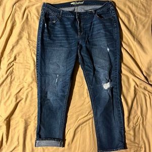 Old Navy - Distressed, boyfriend jeans; size 16